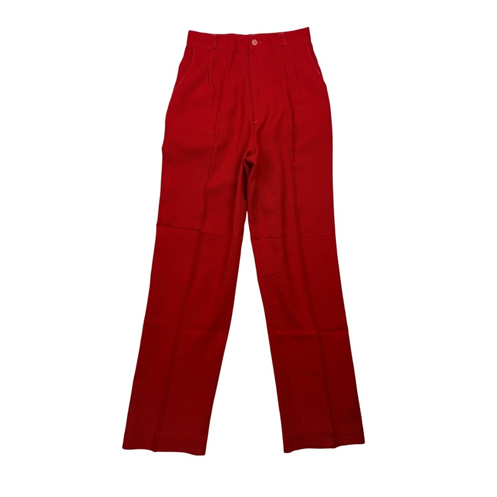 Vintage 80s Stringbean Red High Waist Pleated Trousers Juniors Small